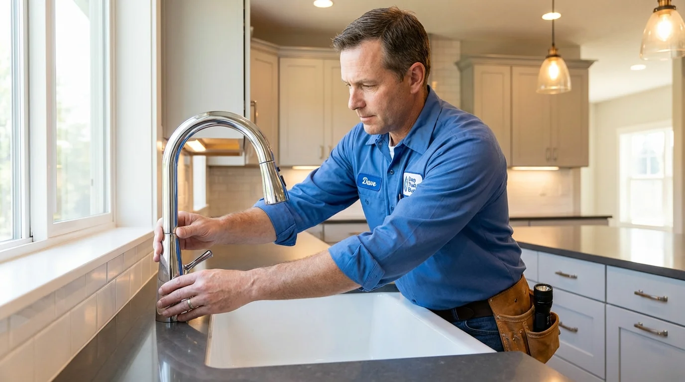 Kitchen faucet installation by Johns Plumbing LLC in Stockbridge